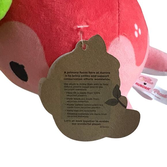 NWT Aurora Strawberry Nomwhal Plush 8” Pink Narwhal 14293 - Picture 8 of 11